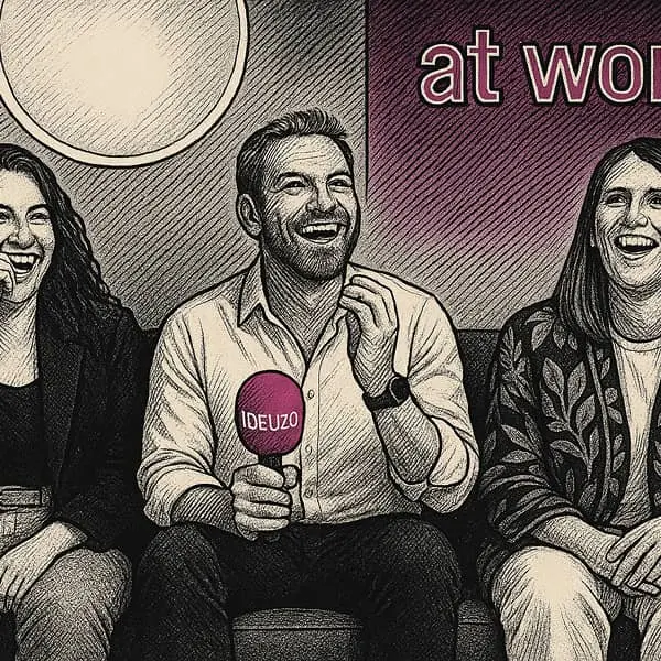 hommes et femmes sur un canapé avec un micro