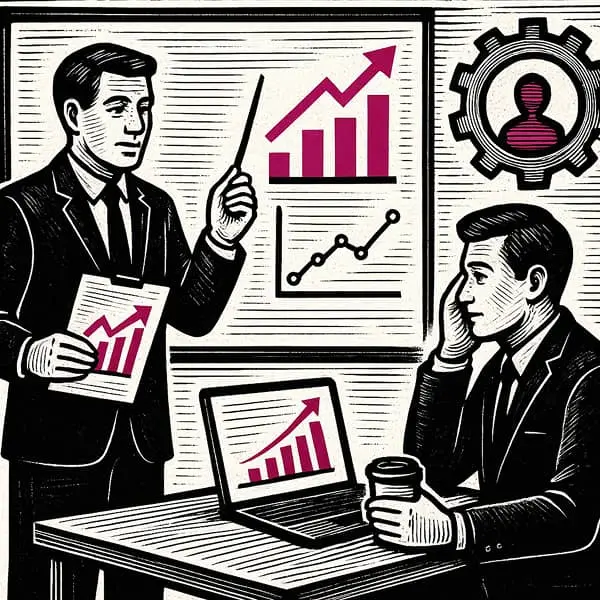 hommes assis face à bureau