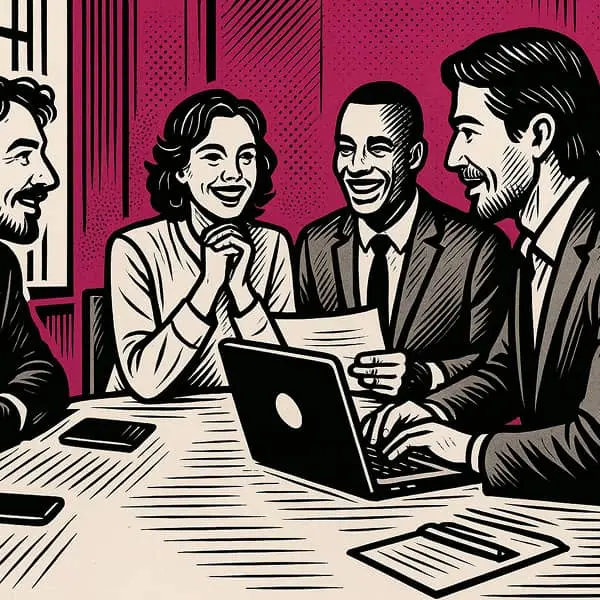 Collaborateurs d'une entreprise en réunion