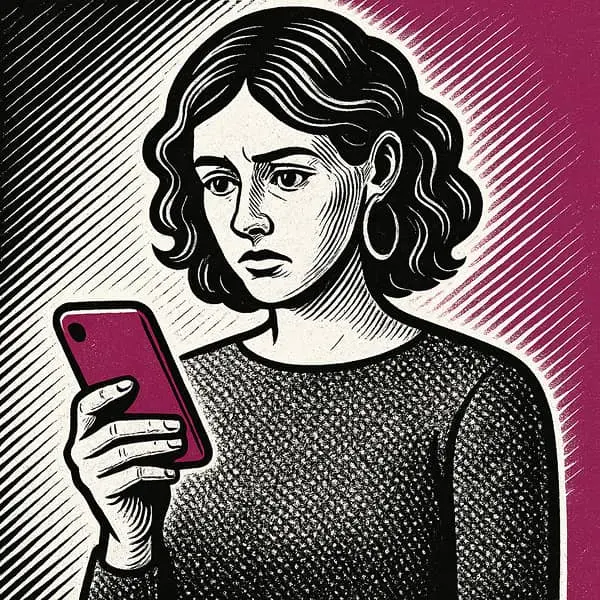femme qui regarde son téléphone