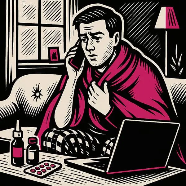 salarié malade qui prévient de son absence au téléphone