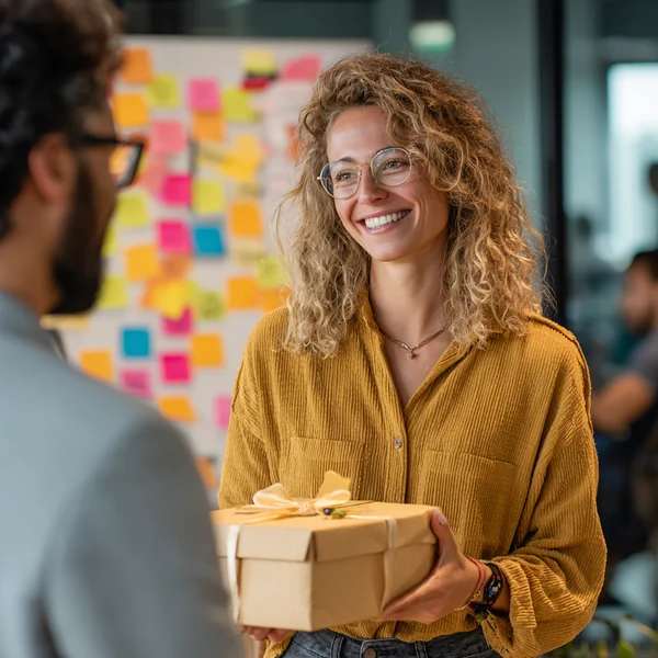 Manager et collaborateur en discussion bienveillante dans un bureau, illustrant la gestion d'une démission et son impact sur la marque employeur