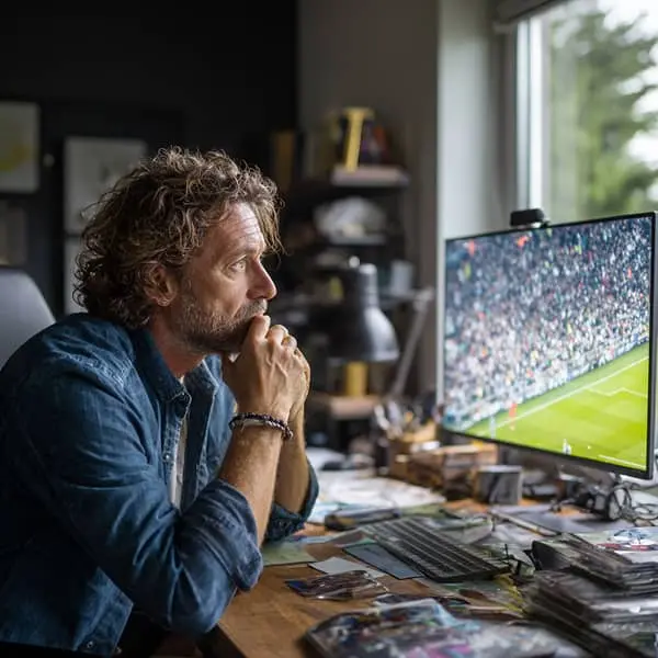 homme salarié regardant un match de foot lors de ses heures de travail